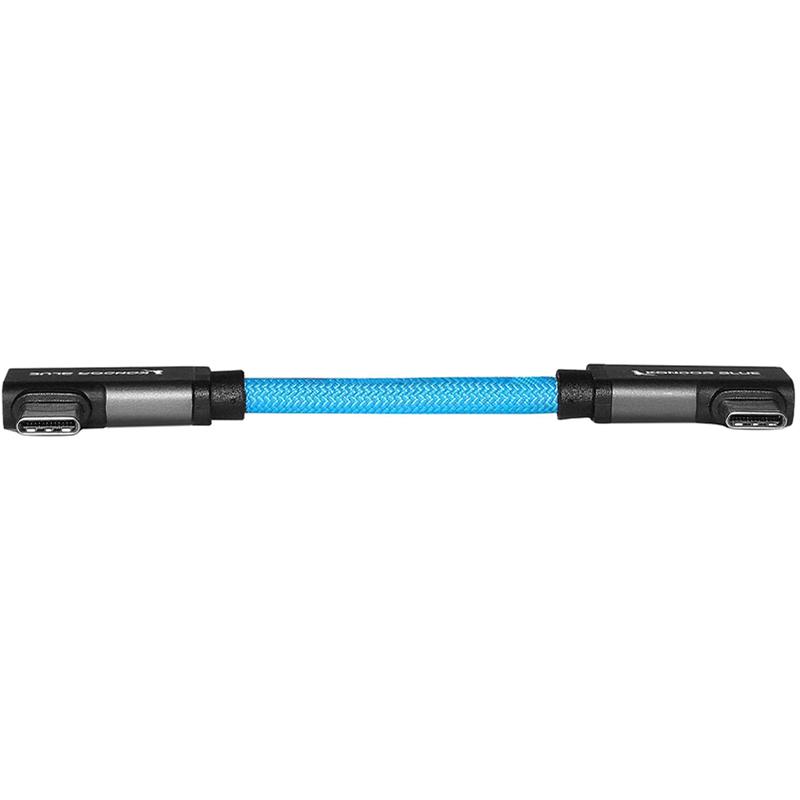 Kondor Blue 4” USB-C 3.2 Dual Right Angle Cable